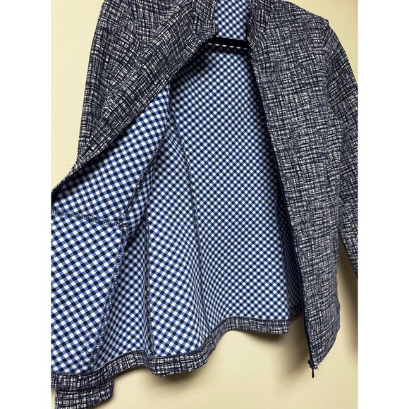 J. MCLAUGHLIN Navy/White Neoprene Zip Front Athletic Jacket, Sz S - Picture 2 of 9